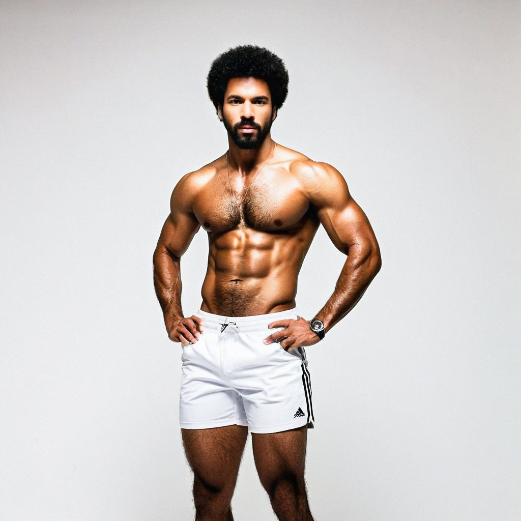 Muscular Man in Athletic Shorts