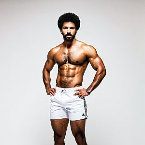 Muscular Man in Athletic Shorts