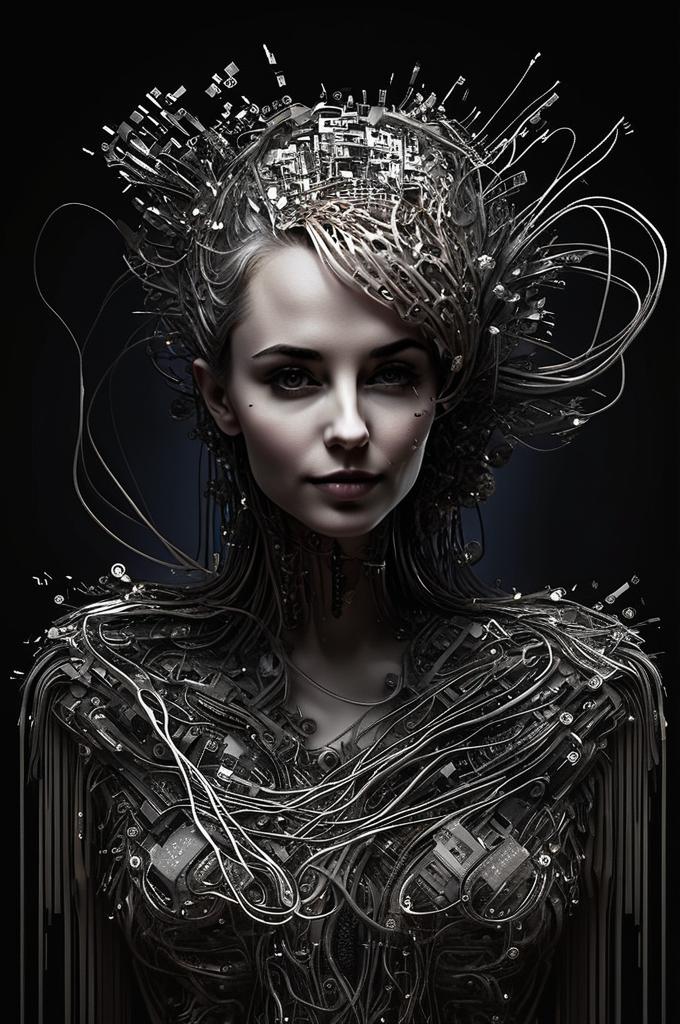 Futuristic Female Figure with Organic-Tech Design Futuristic Female Figure with Organic-Tech Design