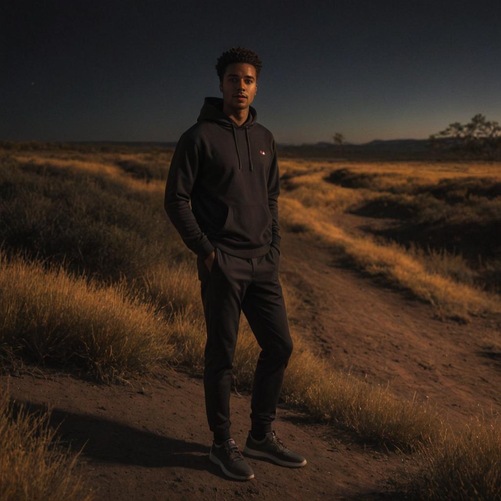 Athletic Man in Serene Twilight Setting