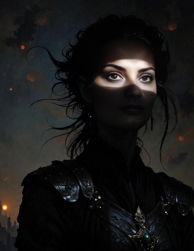 Mysterious Woman in Dark Armor Mysterious Woman in Dark Armor