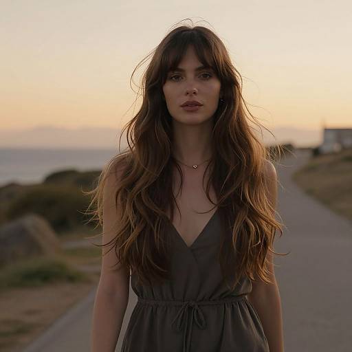 Young Woman Portrait at Coastal Sunset in Natural Light