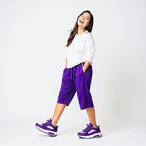 Joyful Woman in Sporty Outfit