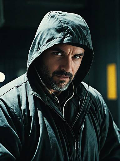 Man in Operation Game Costume Cinematic Realism Sharp Portrait