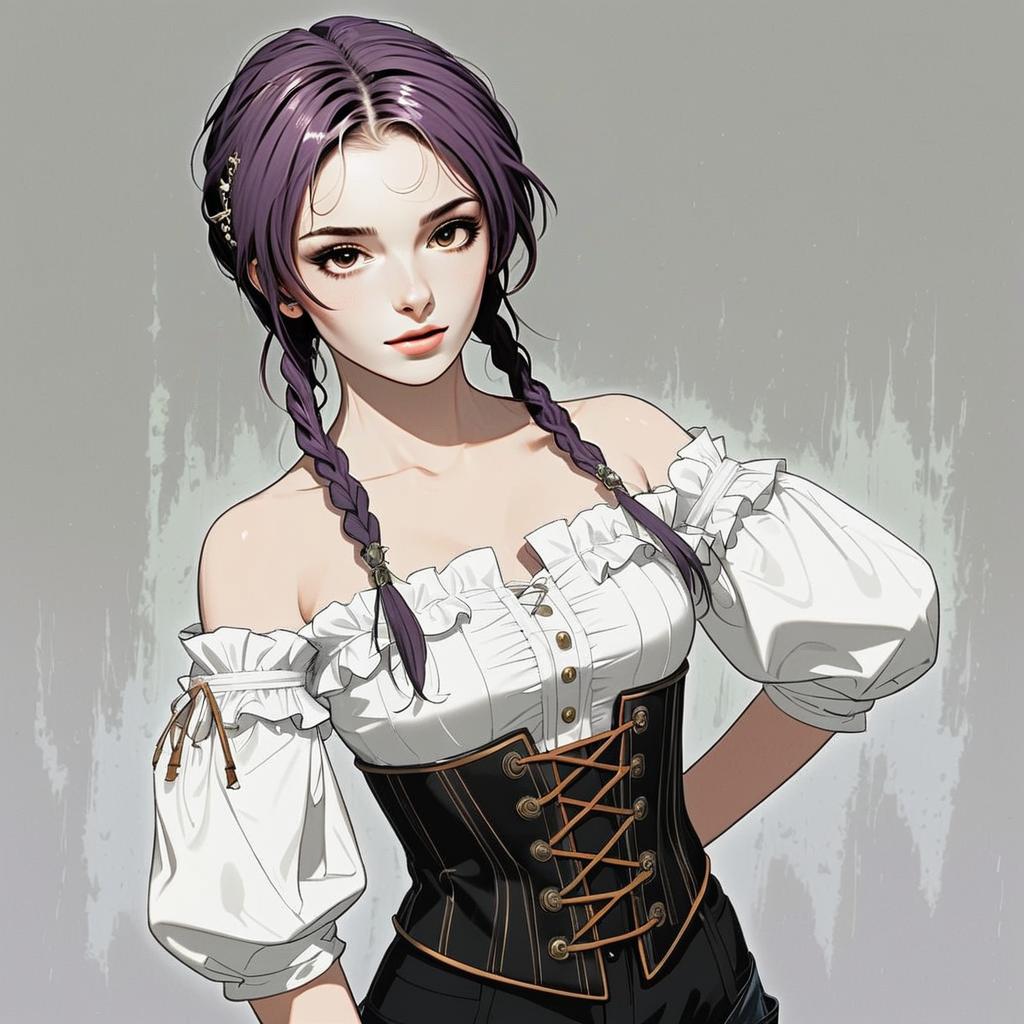 Fantasy Woman with Purple Braided Hair Fantasy Woman with Purple Braided Hair