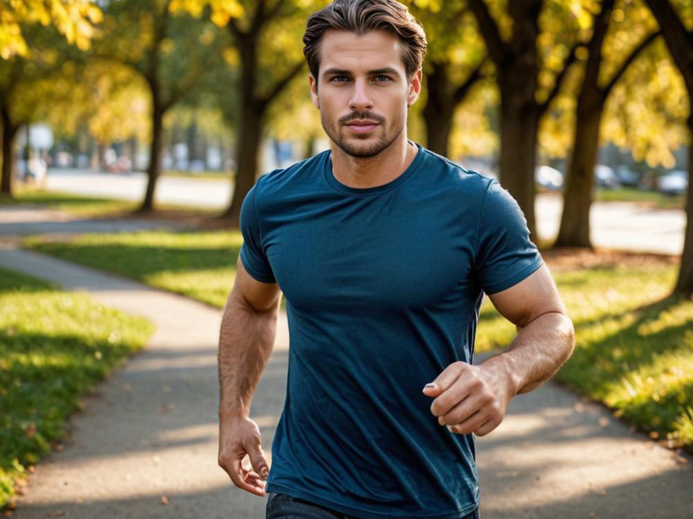 Man Running in Park