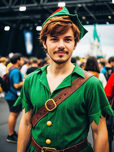 Man in Disney Peter Pan Costume at Cosplay Festival