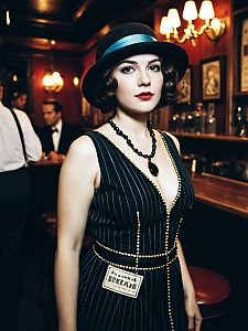 Woman in 1920s Speakeasy Costume Fashion Portrait
