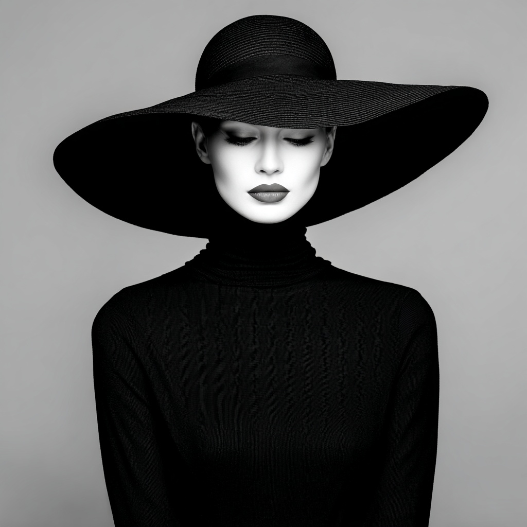 Black and White Fashion Portrait of a Woman Black and White Fashion Portrait of a Woman