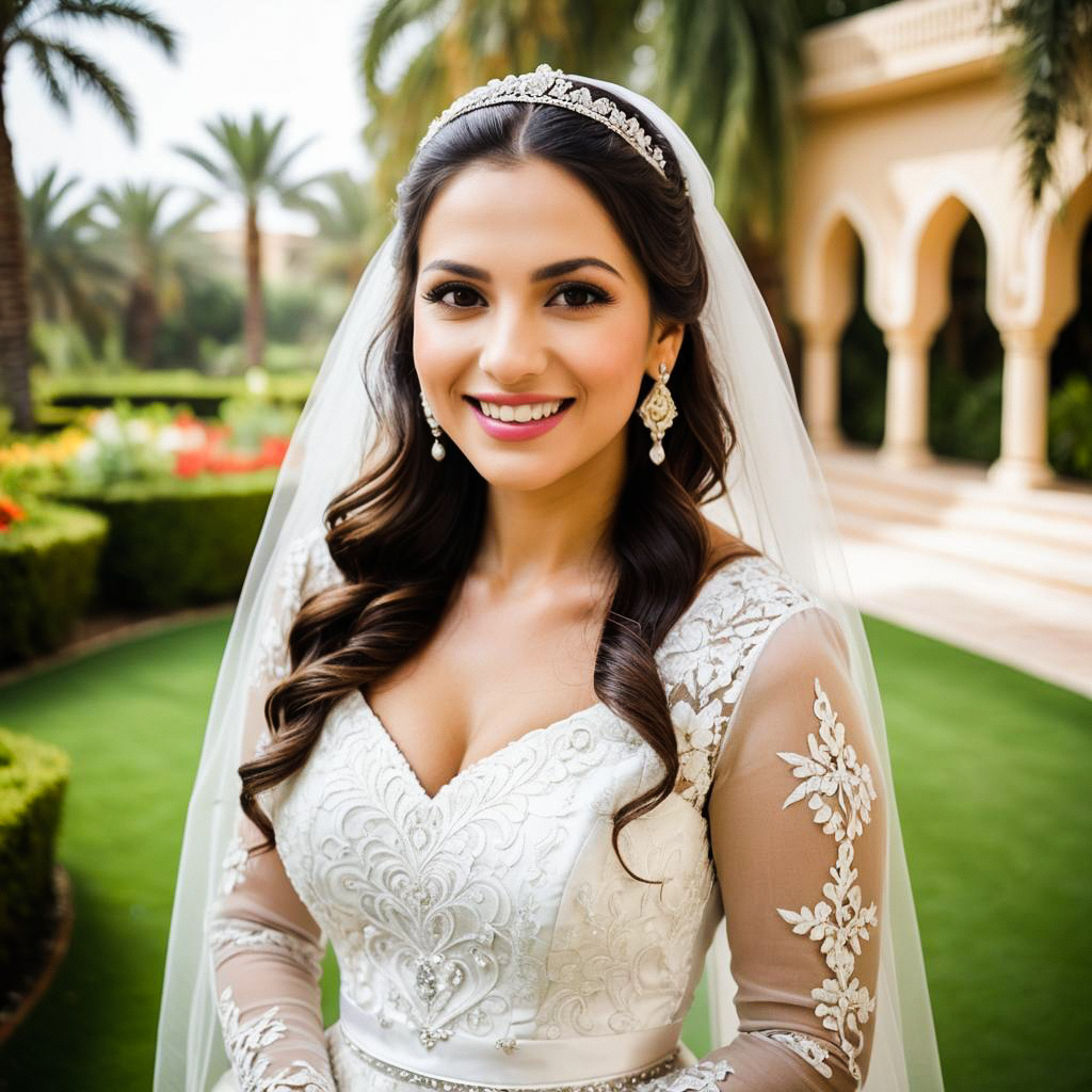 Radiant Bride in Embroidered Wedding Dress