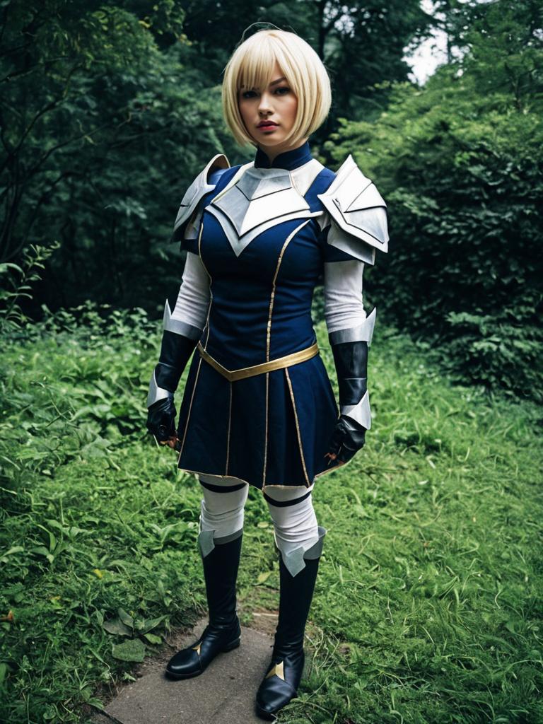 Fantasy Warrior Woman Cosplay in Forest Armor Costume