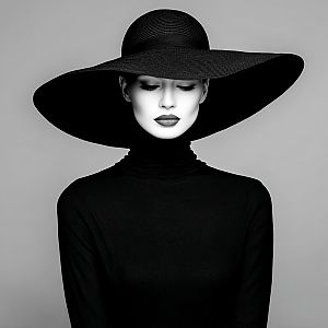 Black and White Fashion Portrait of a Woman