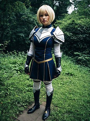 Fantasy Warrior Woman Cosplay in Forest Armor Costume