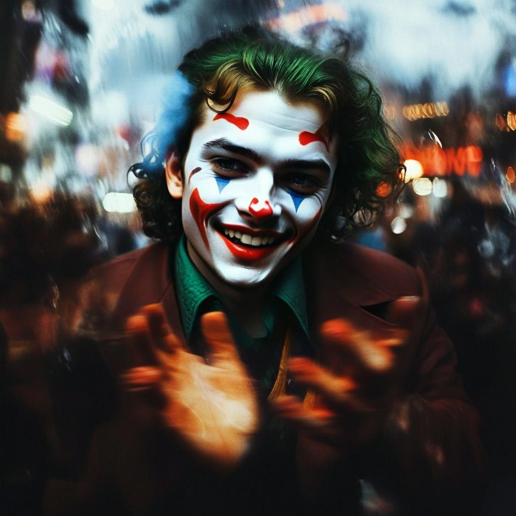Smiling Clown Portrait in Urban Night Smiling Clown Portrait in Urban Night
