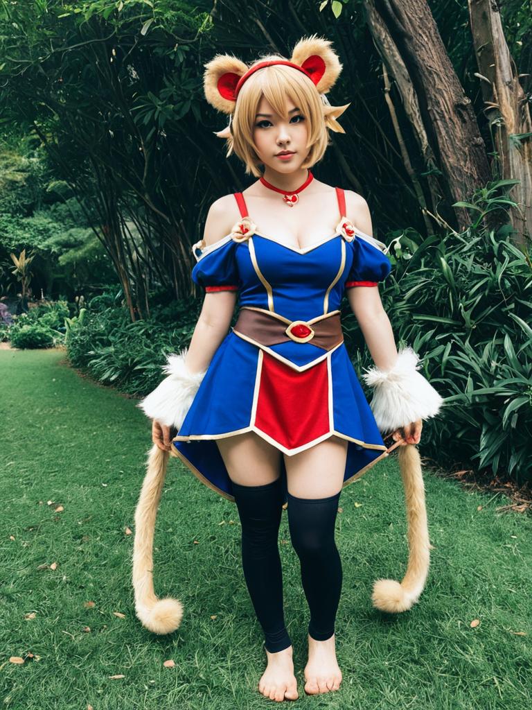 Andira Granblue Fantasy Cosplay Woman in Detailed Costume Outdoors