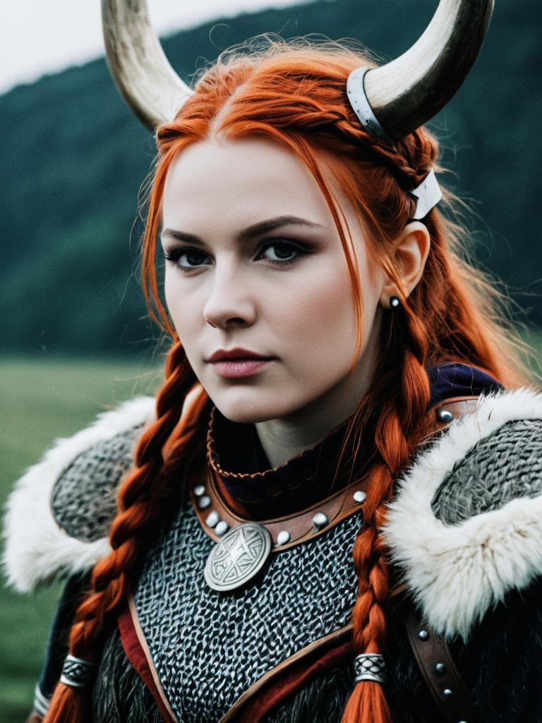 Woman in Viking Costume Editorial Fantasy Cosplay Portrait