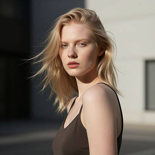 Portrait of Blonde Woman in Natural Light Outdoors