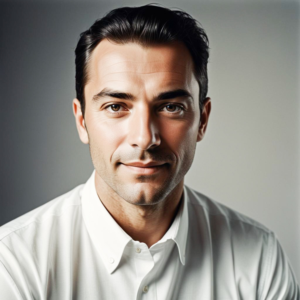 Confident Man in White Shirt