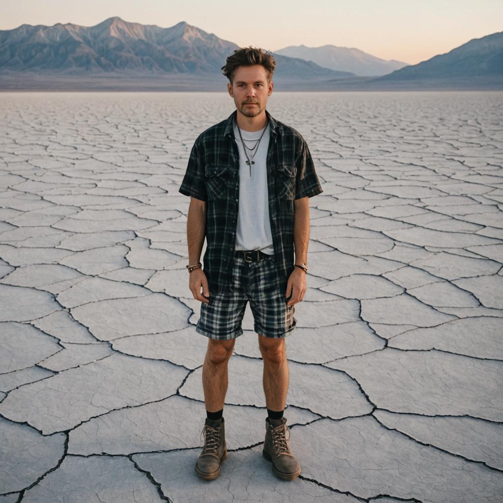 Confident Man in Desert Landscape