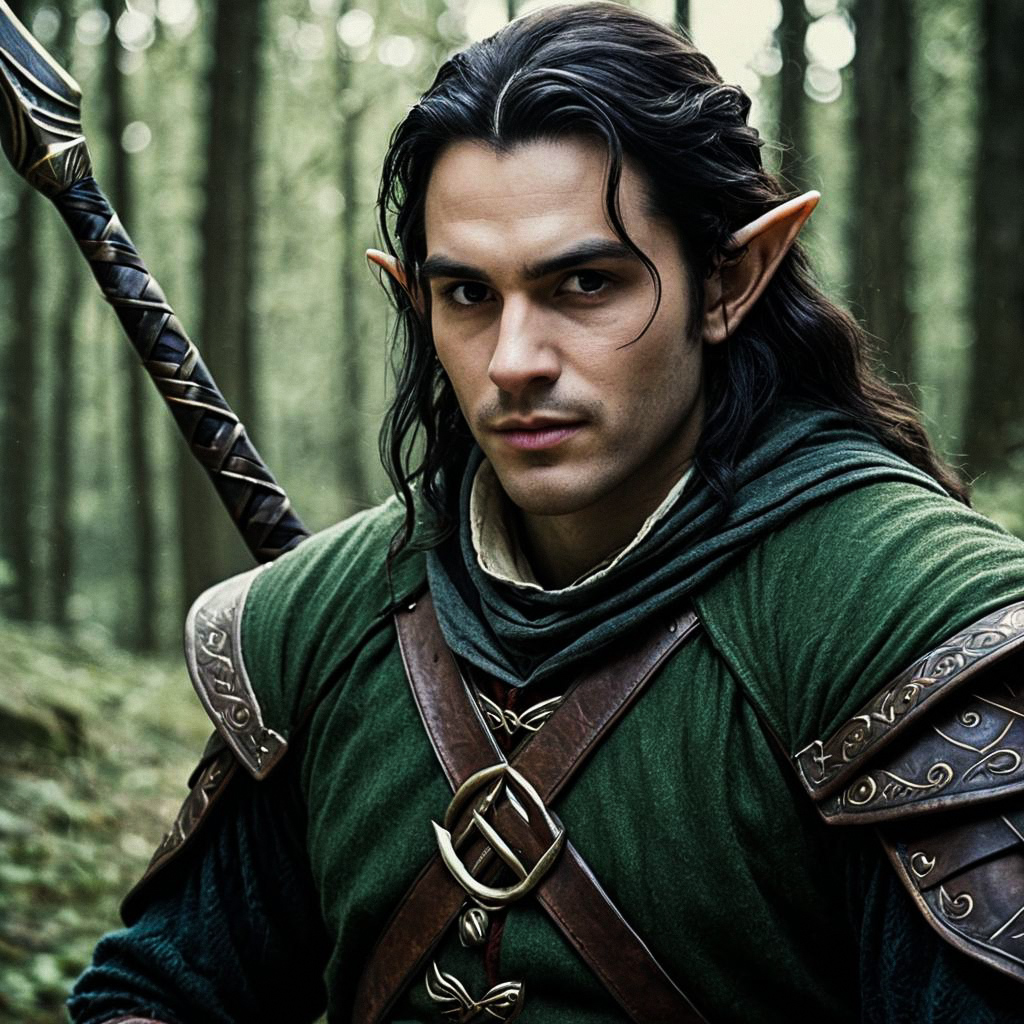 Fantasy Elf Warrior in Forest