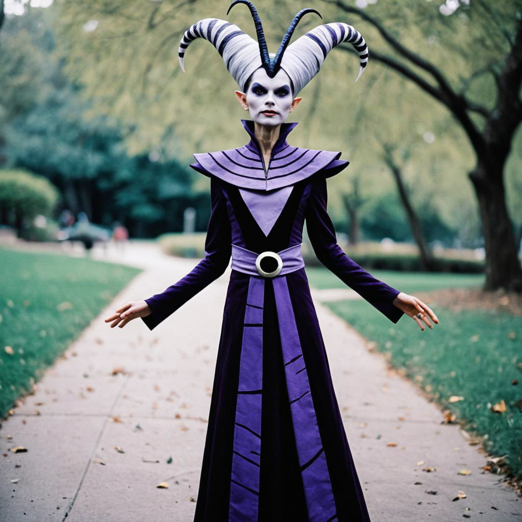 Fantasy-inspired man in dramatic costume outdoors Fantasy-inspired man in dramatic costume outdoors