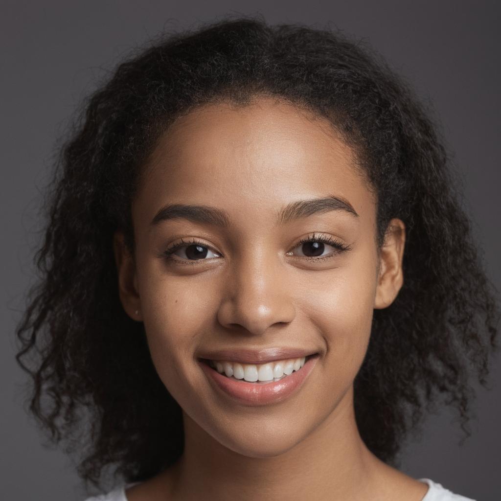 Smiling Young Woman with Natural Hairstyle