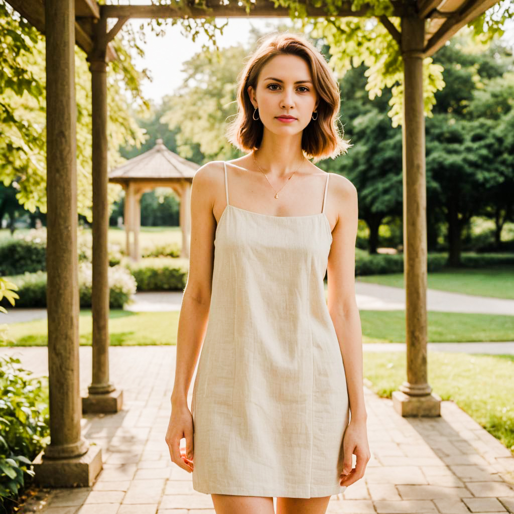 Stylish Woman in Serene Garden