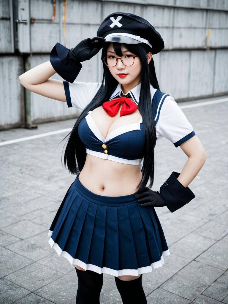 Choukai Kai Ni Kantai Collection Cosplay Woman in Naval Uniform