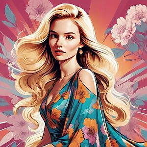 Young Woman in Floral Dress