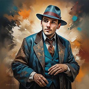 Vintage Man Portrait in Stylish Attire