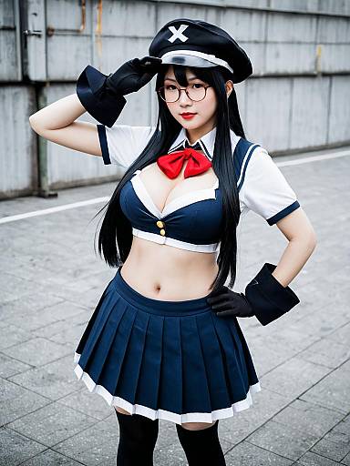 Choukai Kai Ni Kantai Collection Cosplay Woman in Naval Uniform
