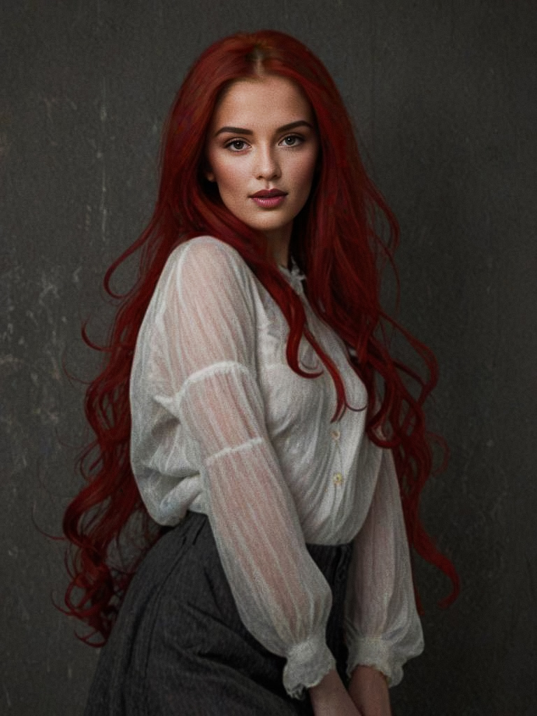 Elegant portrait of a woman with red hair