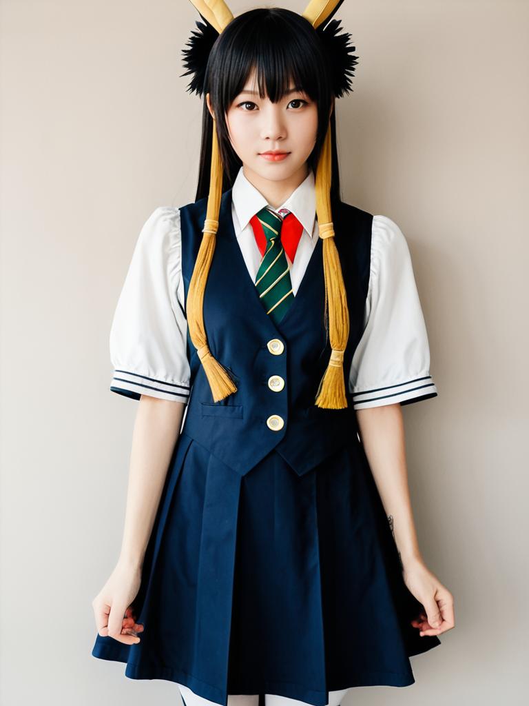 Man Cosplay Wearing Tohru Adachi Costume Realistic Photo