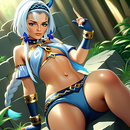 Mualani Genshin Impact Style Fantasy Character Illustration