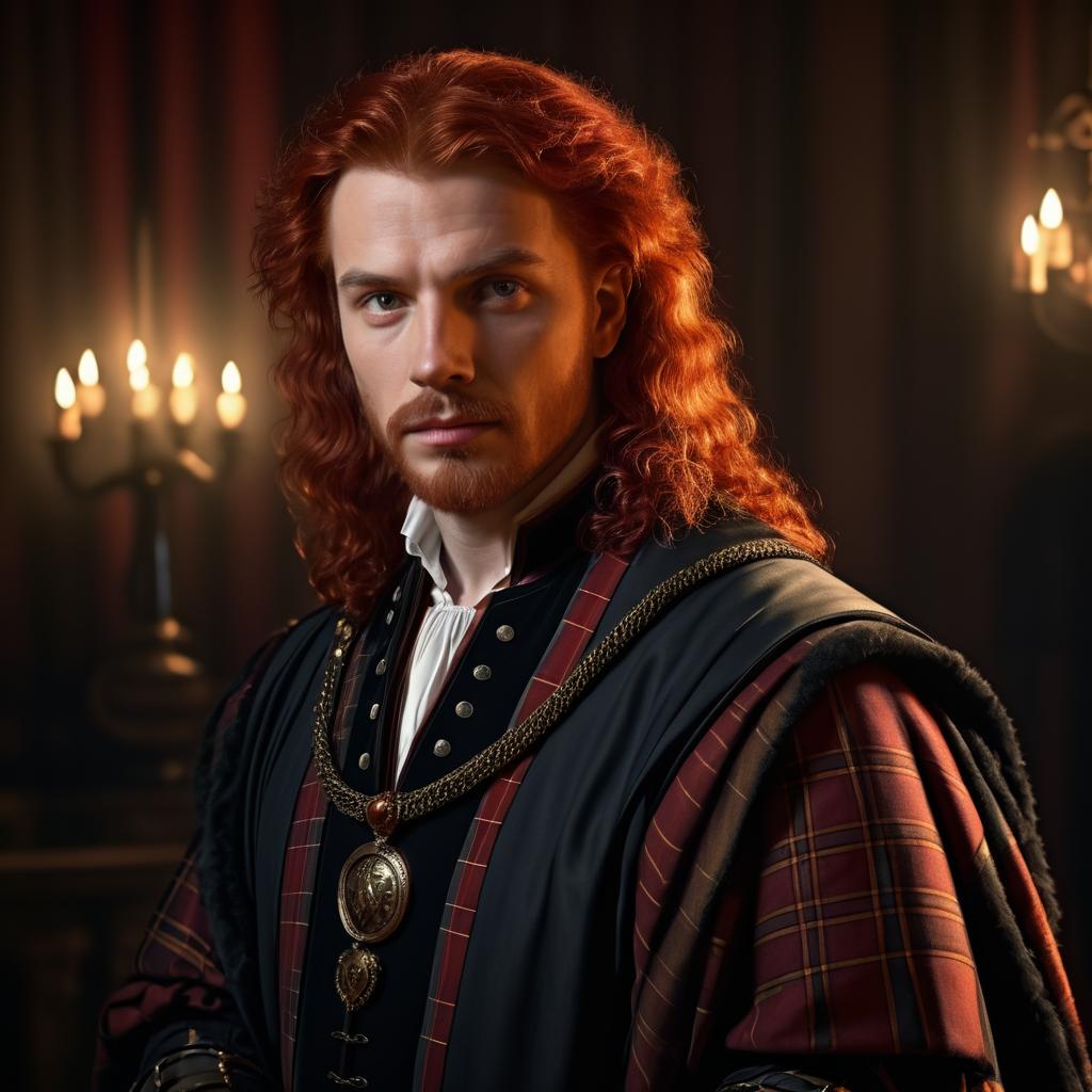 Portrait of a Man with Red Hair in Historical Attire