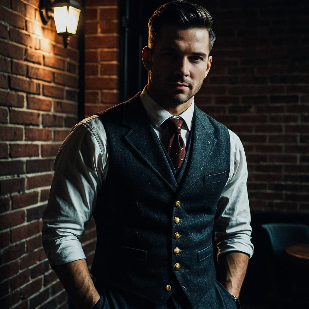 Confidently Dressed Man in Vintage Setting