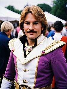Man in Prince Adam Costume Candid Cosplay Portrait at Themed Event
