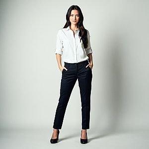 Confident Woman in Smart Casual Outfit