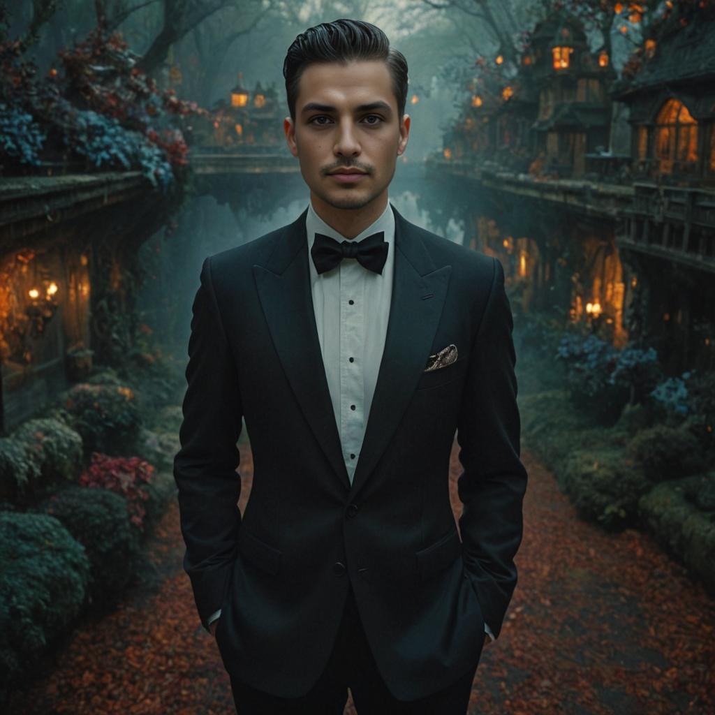 Mysterious Man in Tuxedo - Gothic Fantasy Style