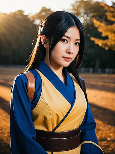 Realistic Kanan Matsuura Cosplay Woman Character Outdoor Portrait