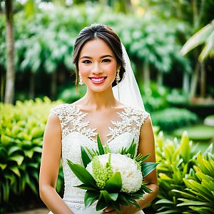 Radiant Bride in Lush Garden