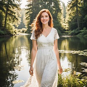 Radiant Woman by Serene Waterside