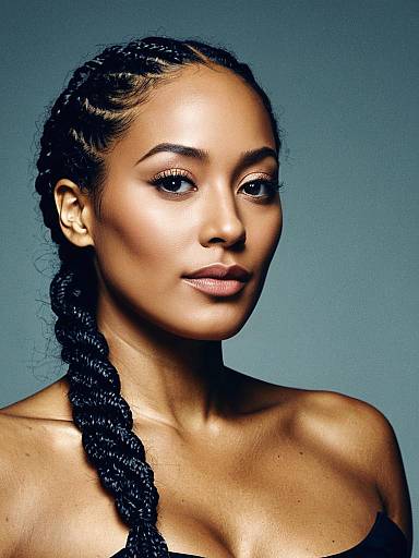 Fashion Portrait of Woman with Tracee Ellis Ross Braided Hairstyle
