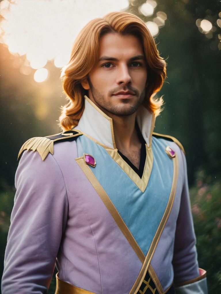 Photorealistic Prince Adam Costume Man Fairy Tale Cosplay Portrait