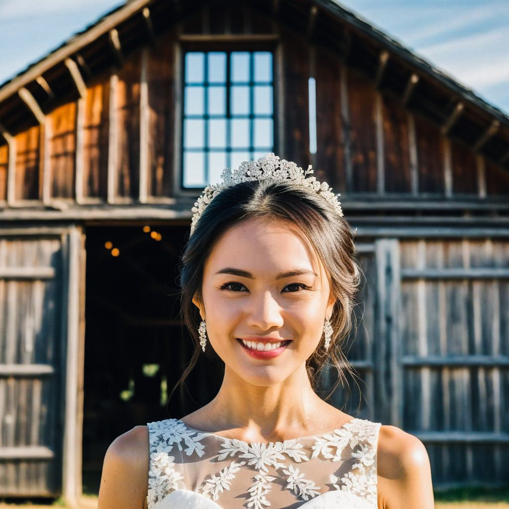 Radiant Bride in Lace Wedding Dress