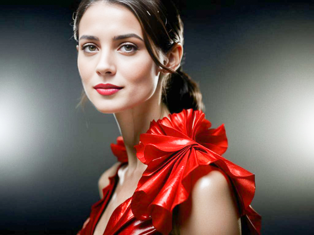 Confident Woman in Vibrant Red Dress