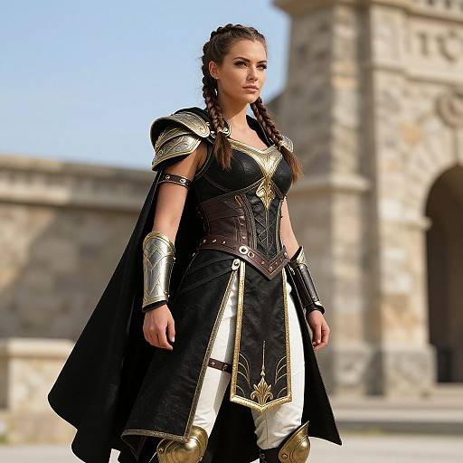 Fantasy Warrior Woman in Detailed Armor Costume vllm2603280121v75y