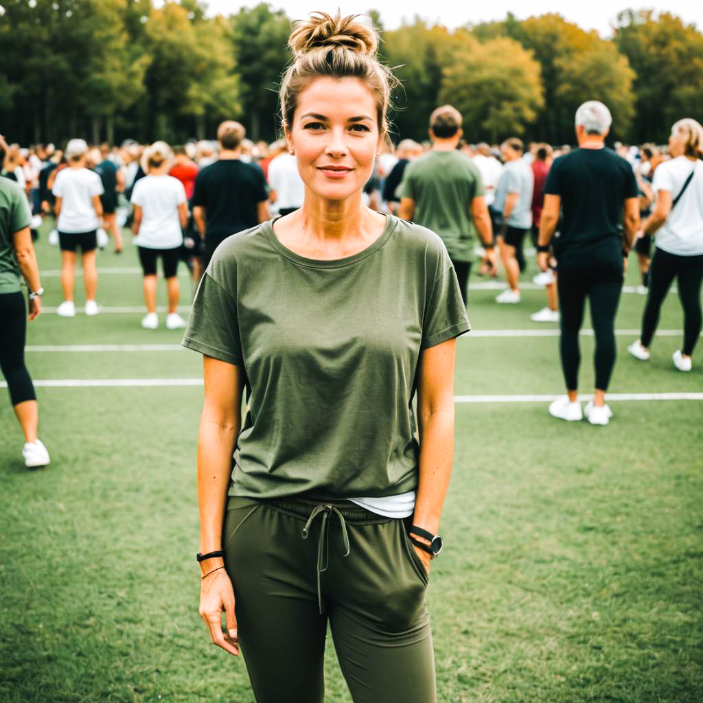 Confident Young Woman at Outdoor Fitness Event