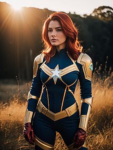 Woman Cosplay Wearing Nova Sam Alexander Costume Realistic Photo