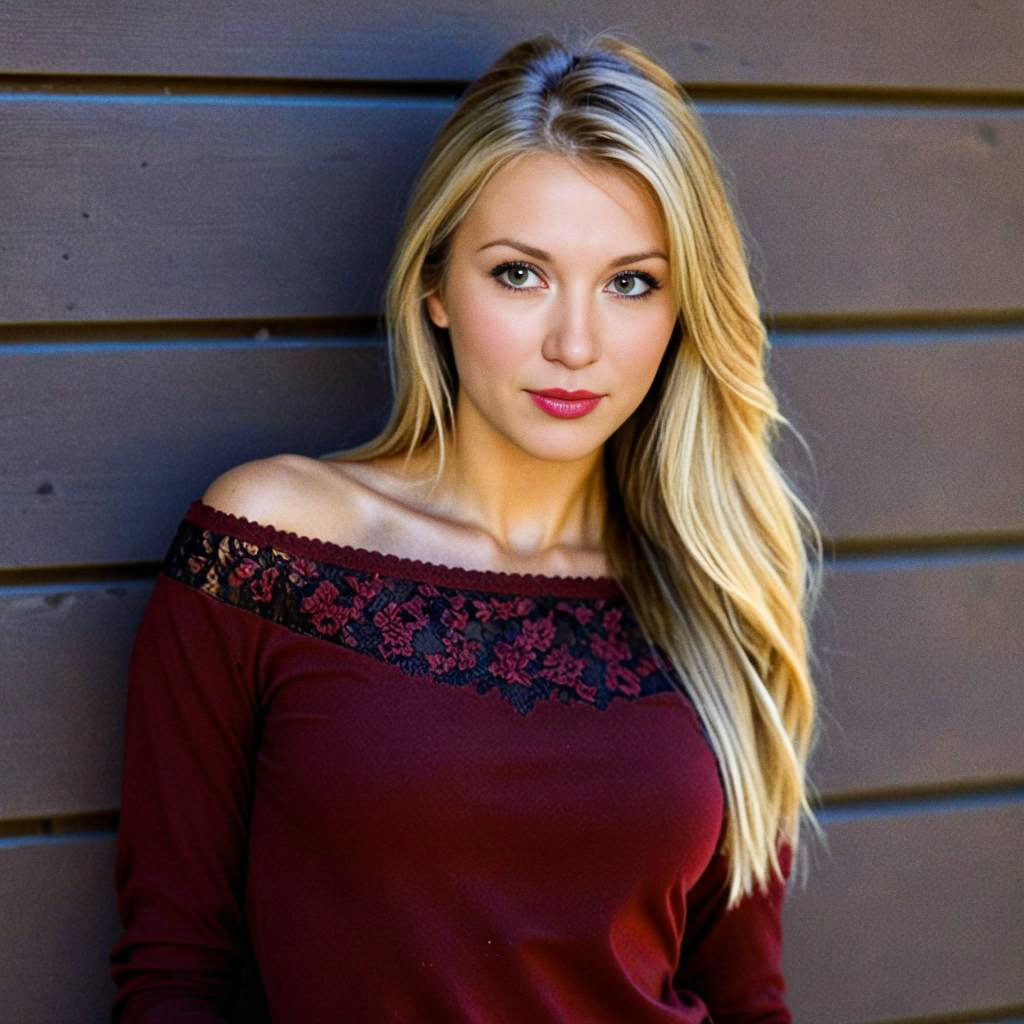 Elegant Portrait of Woman in Maroon Top